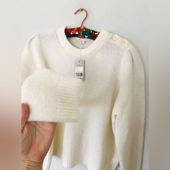 Boden |NWT| Fluffy Button Shoulder Sweater | Size Large - Picture 10 of 10